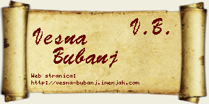 Vesna Bubanj vizit kartica